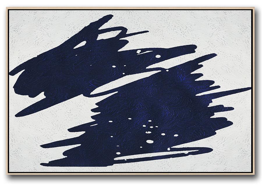 Horizontal Navy Minimalist Art #NV54C - Click Image to Close